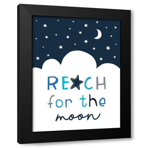 Reach for the Moon Black Modern Wood Framed Art Print with Double Matting by Tyndall, Elizabeth