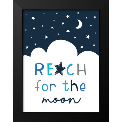 Reach for the Moon Black Modern Wood Framed Art Print by Tyndall, Elizabeth