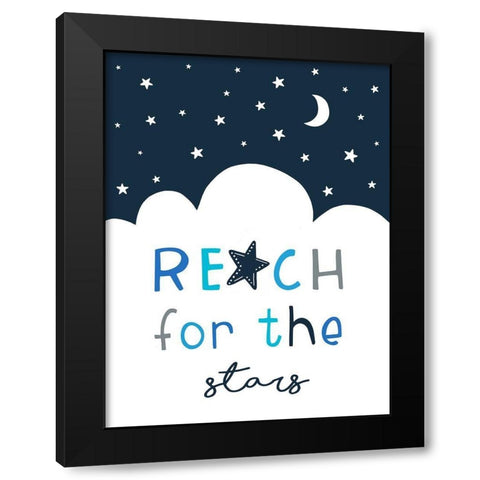 Reach for the Stars Black Modern Wood Framed Art Print with Double Matting by Tyndall, Elizabeth