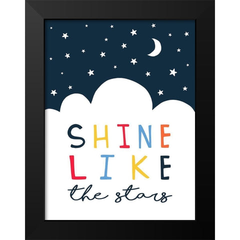 Shine Like the Stars Black Modern Wood Framed Art Print by Tyndall, Elizabeth