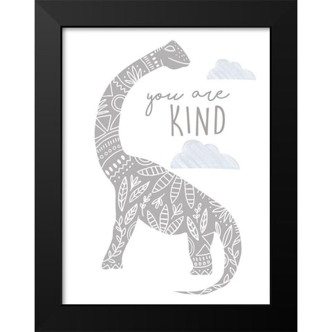 You Are Kind Dino Black Modern Wood Framed Art Print by Tyndall, Elizabeth