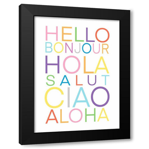 Hello   Black Modern Wood Framed Art Print with Double Matting by Tyndall, Elizabeth