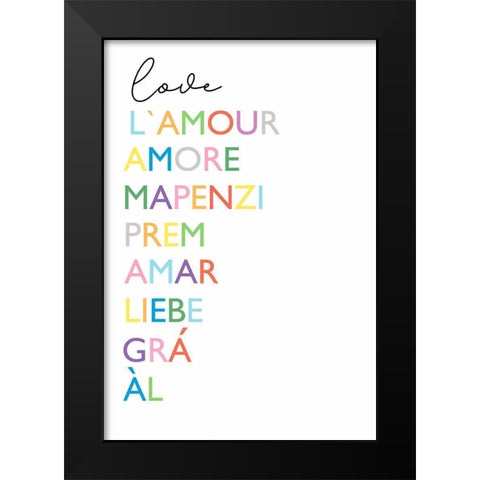 Cursive Love Black Modern Wood Framed Art Print by Tyndall, Elizabeth