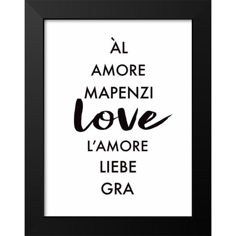 Love Languages Black Modern Wood Framed Art Print by Tyndall, Elizabeth