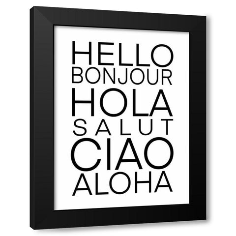 Hello Language  Black Modern Wood Framed Art Print with Double Matting by Tyndall, Elizabeth