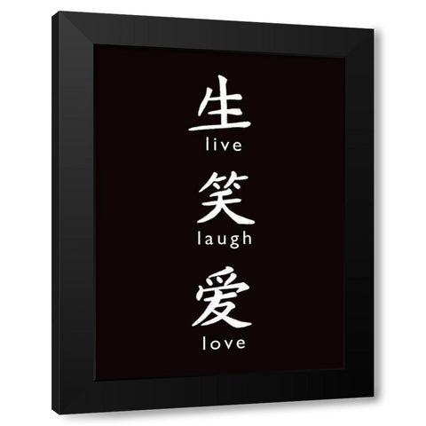 Live, Laugh, Love Black Modern Wood Framed Art Print with Double Matting by Tyndall, Elizabeth