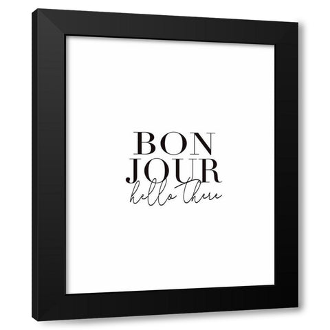 Bonjour Black Modern Wood Framed Art Print with Double Matting by Tyndall, Elizabeth