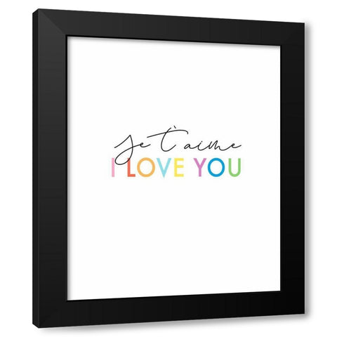 I Love You Black Modern Wood Framed Art Print with Double Matting by Tyndall, Elizabeth