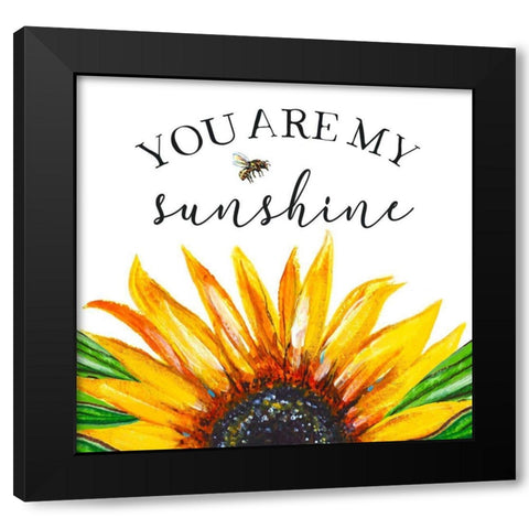 Sunshine Sunflower Black Modern Wood Framed Art Print with Double Matting by Tyndall, Elizabeth