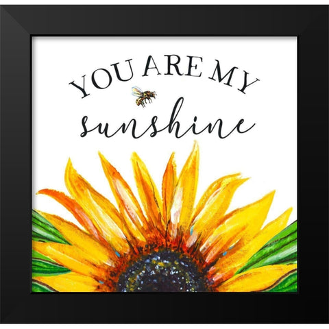 Sunshine Sunflower Black Modern Wood Framed Art Print by Tyndall, Elizabeth