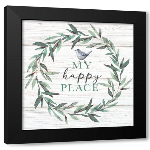 My Happy Place Black Modern Wood Framed Art Print with Double Matting by Tyndall, Elizabeth