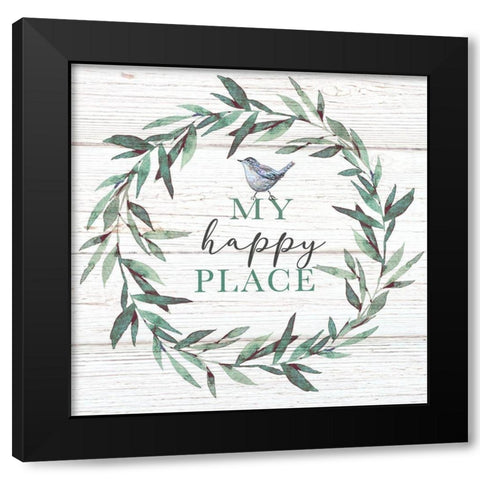 My Happy Place Black Modern Wood Framed Art Print by Tyndall, Elizabeth