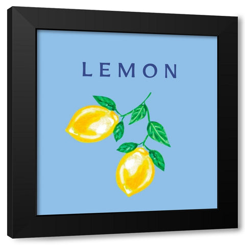 Hanging Lemons Black Modern Wood Framed Art Print with Double Matting by Tyndall, Elizabeth