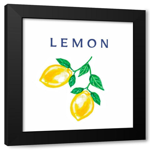 Hanging Lemons II Black Modern Wood Framed Art Print with Double Matting by Tyndall, Elizabeth