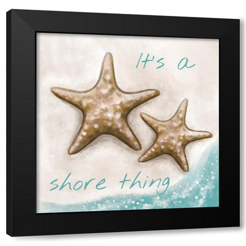 Its a Shore Thing Black Modern Wood Framed Art Print with Double Matting by Tyndall, Elizabeth