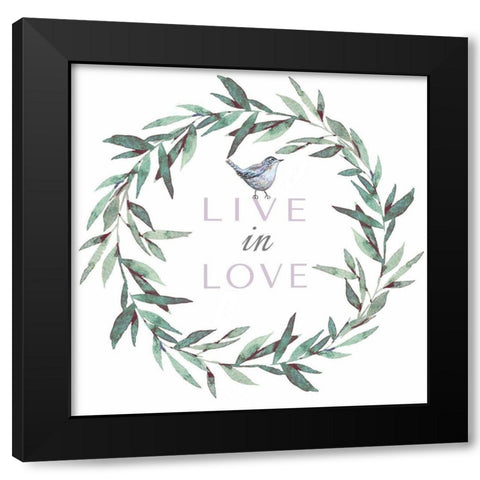 Live in Love Black Modern Wood Framed Art Print with Double Matting by Tyndall, Elizabeth