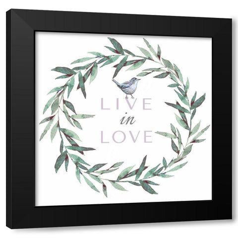 Live in Love Black Modern Wood Framed Art Print by Tyndall, Elizabeth