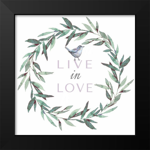 Live in Love Black Modern Wood Framed Art Print by Tyndall, Elizabeth