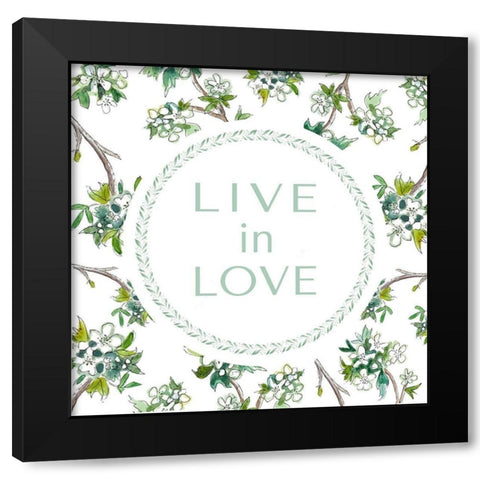Live in Love Black Modern Wood Framed Art Print with Double Matting by Tyndall, Elizabeth