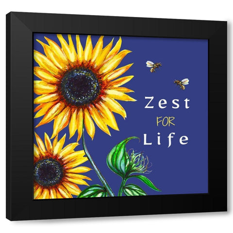 Zest for Life Black Modern Wood Framed Art Print with Double Matting by Tyndall, Elizabeth