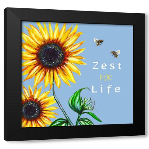 Zest for Life Black Modern Wood Framed Art Print with Double Matting by Tyndall, Elizabeth