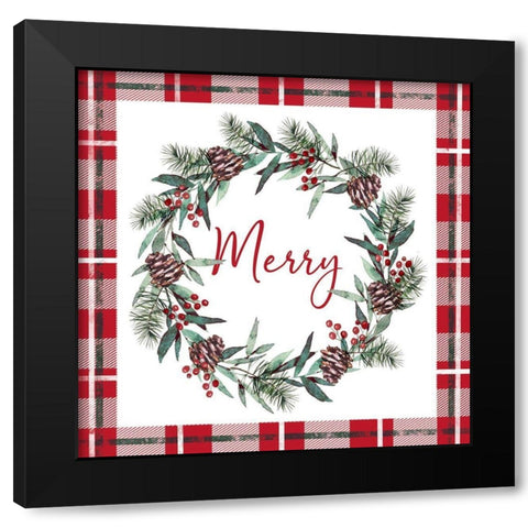 Merry Red Black Modern Wood Framed Art Print with Double Matting by Tyndall, Elizabeth