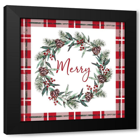 Merry Red Black Modern Wood Framed Art Print by Tyndall, Elizabeth