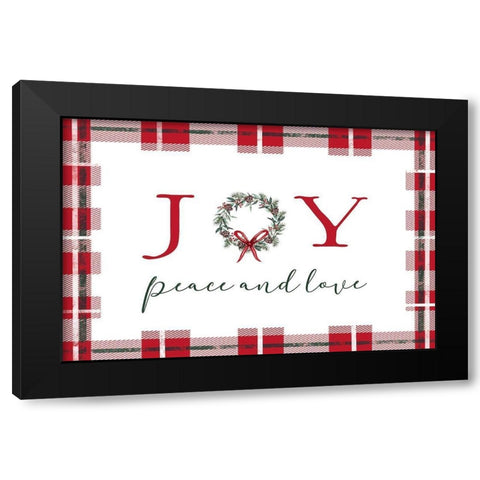 Joy-Peace and Love Black Modern Wood Framed Art Print with Double Matting by Tyndall, Elizabeth