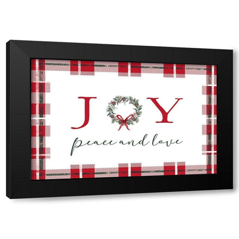 Joy-Peace and Love Black Modern Wood Framed Art Print by Tyndall, Elizabeth