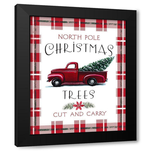 Red Truck Black Modern Wood Framed Art Print with Double Matting by Tyndall, Elizabeth