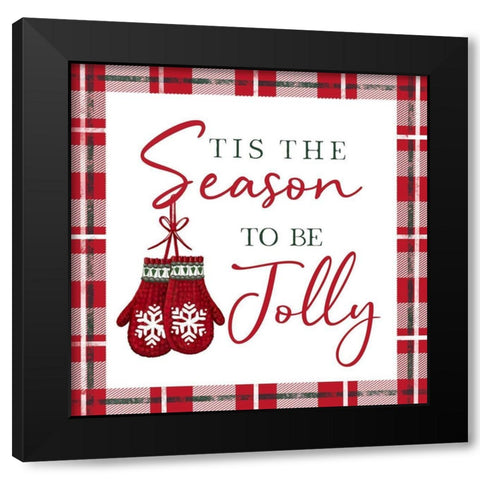 Tis the Season Black Modern Wood Framed Art Print with Double Matting by Tyndall, Elizabeth