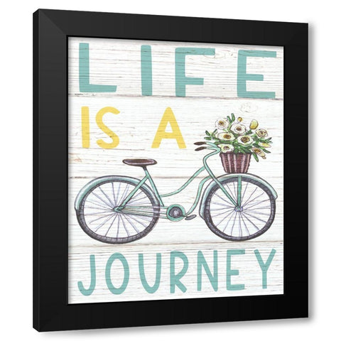 Life is a Journey Black Modern Wood Framed Art Print by Tyndall, Elizabeth