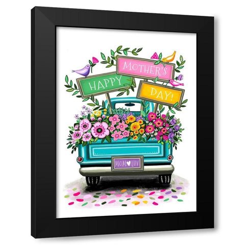 Happy Mothers Day Black Modern Wood Framed Art Print with Double Matting by Tyndall, Elizabeth