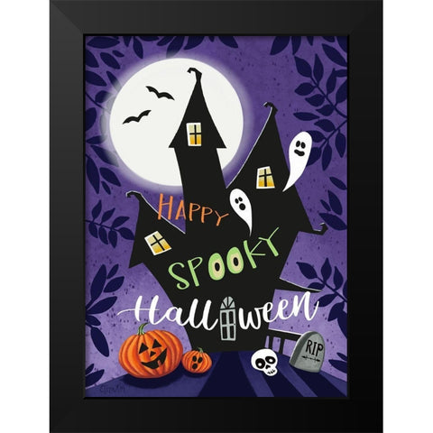 Happy Spooky Black Modern Wood Framed Art Print by Tyndall, Elizabeth