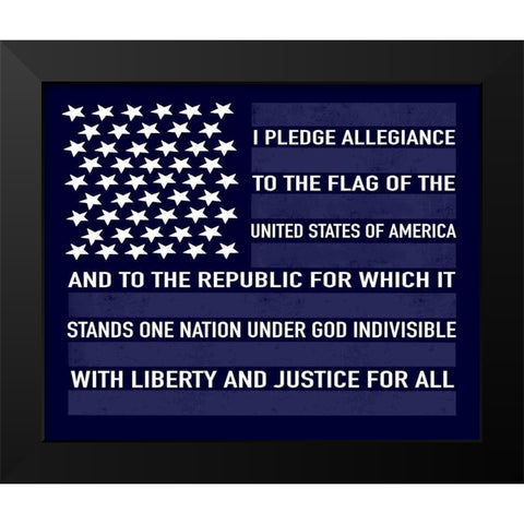 Pledge Allegiance Black Modern Wood Framed Art Print by Tyndall, Elizabeth