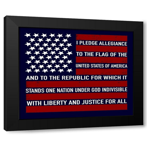 Pledge Allegiance Black Modern Wood Framed Art Print with Double Matting by Tyndall, Elizabeth