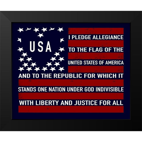 USA Flag Black Modern Wood Framed Art Print by Tyndall, Elizabeth