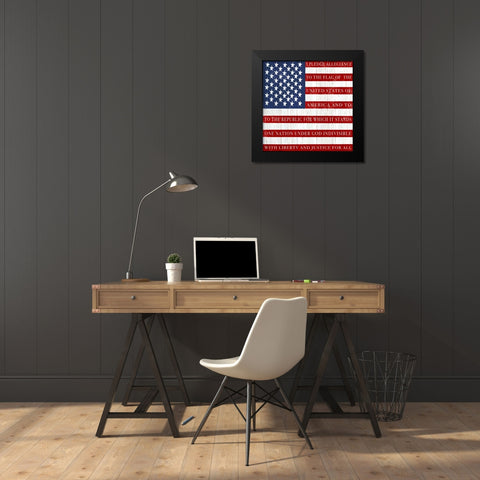 Pledge Allegiance Black Modern Wood Framed Art Print by Tyndall, Elizabeth