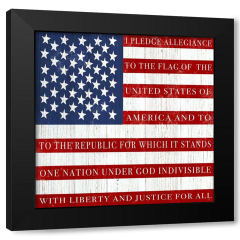 Pledge Allegiance Black Modern Wood Framed Art Print with Double Matting by Tyndall, Elizabeth