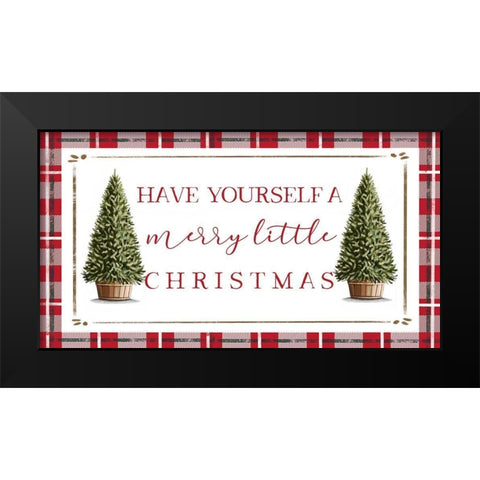 Merry Little Christmas Black Modern Wood Framed Art Print by Tyndall, Elizabeth