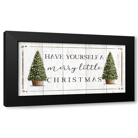 Merry Little Christmas Black Modern Wood Framed Art Print by Tyndall, Elizabeth