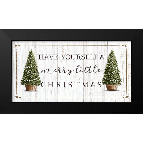 Merry Little Christmas Black Modern Wood Framed Art Print by Tyndall, Elizabeth