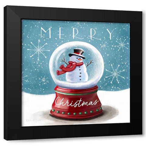 Merry Christmas Black Modern Wood Framed Art Print by Tyndall, Elizabeth