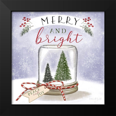 Merry and Bright Black Modern Wood Framed Art Print by Tyndall, Elizabeth