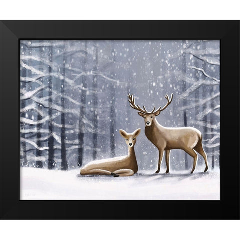 Deer Black Modern Wood Framed Art Print by Tyndall, Elizabeth