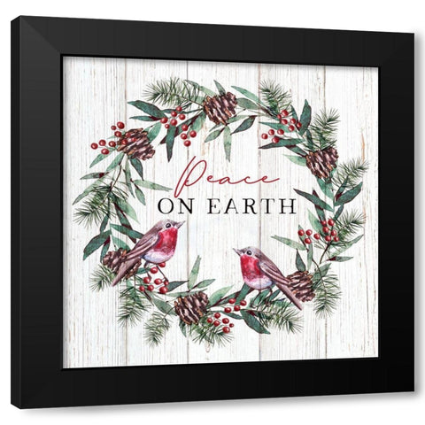 Peace on Earth Black Modern Wood Framed Art Print with Double Matting by Tyndall, Elizabeth