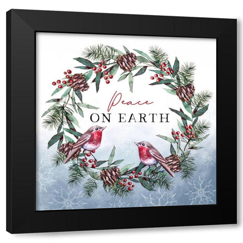 Peace on Earth Black Modern Wood Framed Art Print with Double Matting by Tyndall, Elizabeth