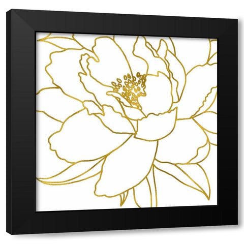 Gold Floral VI Black Modern Wood Framed Art Print by Tyndall, Elizabeth