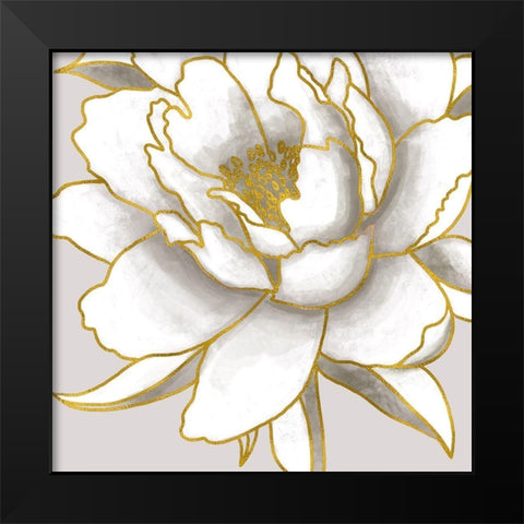 Gold Peony II Black Modern Wood Framed Art Print by Tyndall, Elizabeth