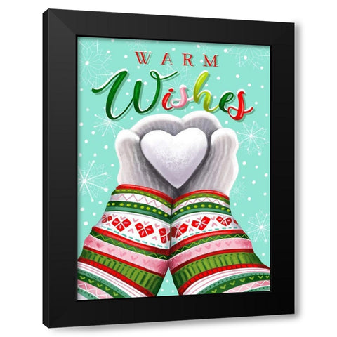 Warm Wishes Black Modern Wood Framed Art Print with Double Matting by Tyndall, Elizabeth